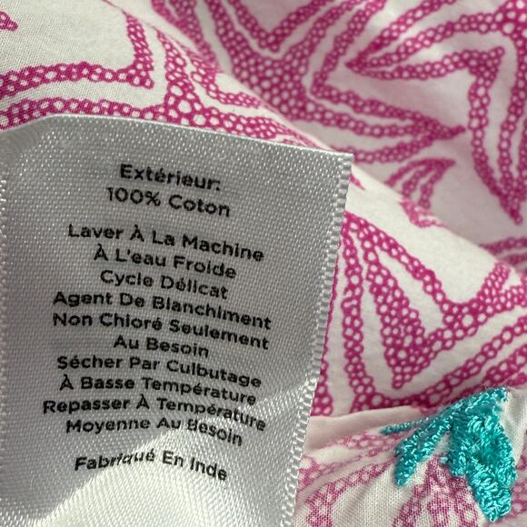 Talbots Starfish Button Down Shirt Size Large Pink Lighweight - Picture 6 of 7